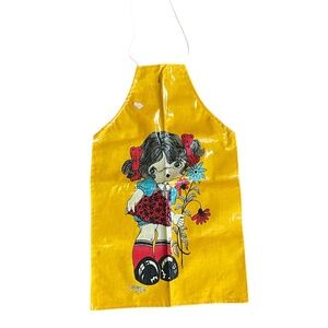 Vintage 1960's Yellow Apron With Girl